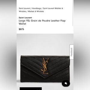 Saint Laurent Large YSL Grain de Poudre Leather Flap Wallet